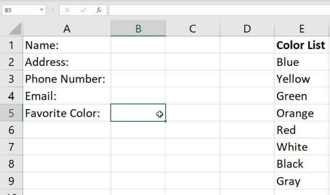 So erstellen Sie eine Dropdown-Liste in Excel