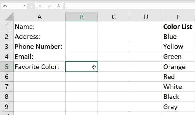 Excel でドロップダウン リストを作成する方法