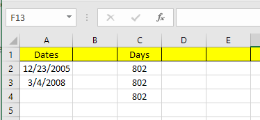 Come sottrarre le date in Excel