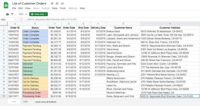 So filtern Sie in Google Sheets