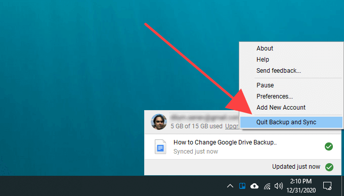 Cum să schimbați locația dosarului de backup și sincronizare Google Drive