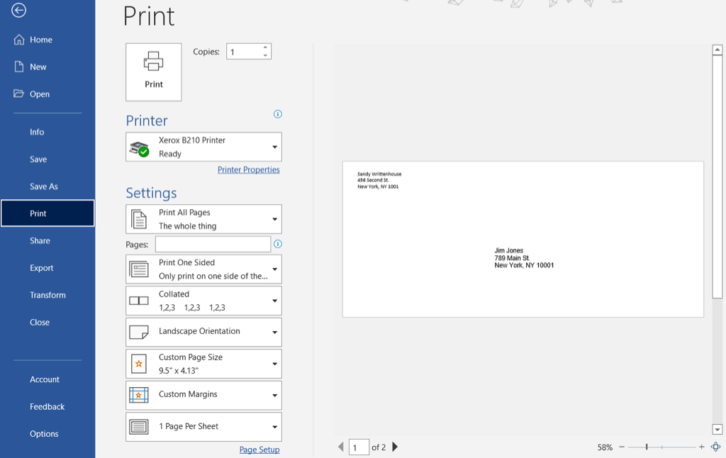 Como imprimir em um envelope no Microsoft Word