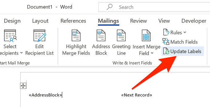 Labels maken in Word vanuit een Excel-spreadsheet