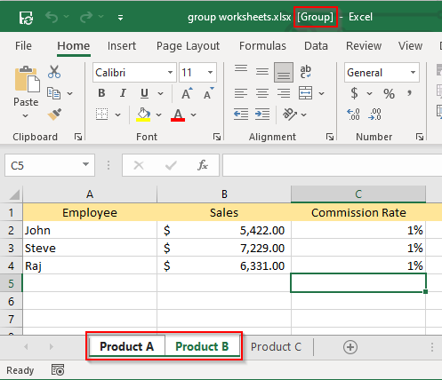 วิธีจัดกลุ่มแผ่นงานใน Excel