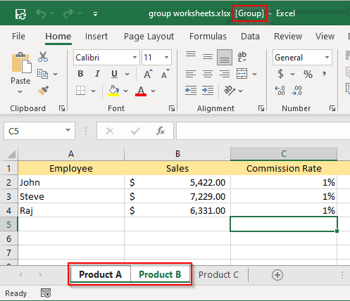 Cara Menghimpunkan Lembaran Kerja dalam Excel