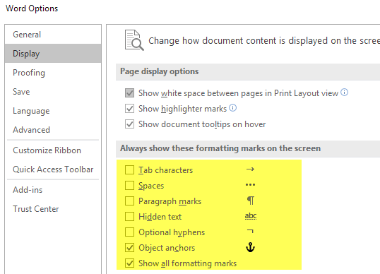 So zeigen Sie Formatierungszeichen in Word an