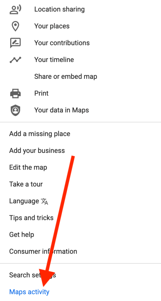 Google マップの検索履歴を表示する方法