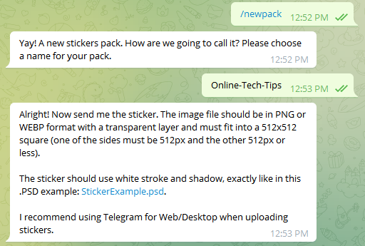 如何製作自己的 Telegram 貼紙包