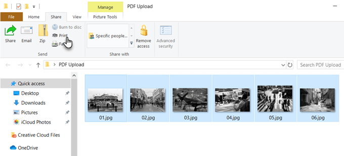 複数の画像を PDF ファイルに変換する方法