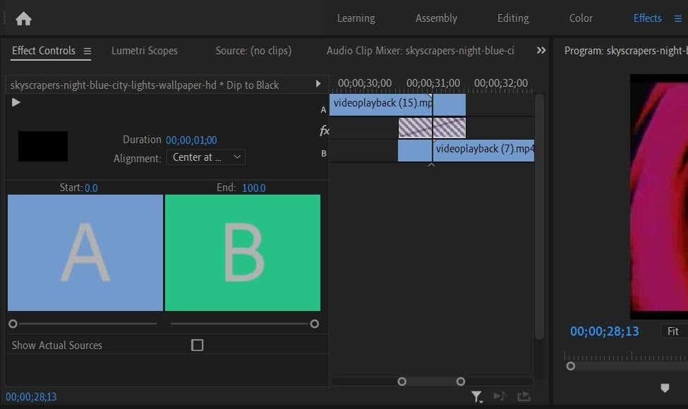 วิธีเพิ่มช่วงการเปลี่ยนภาพใน Adobe Premiere Pro