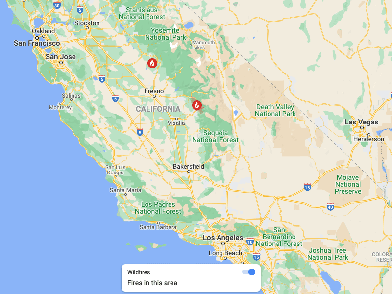 Cómo usar el seguimiento de incendios forestales de Google Maps