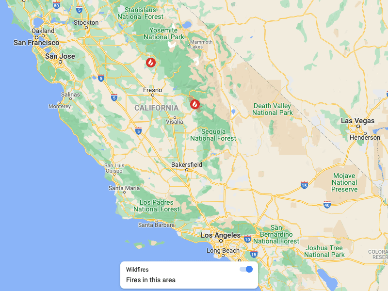 Hoe Google Maps Wildfire Tracking te gebruiken