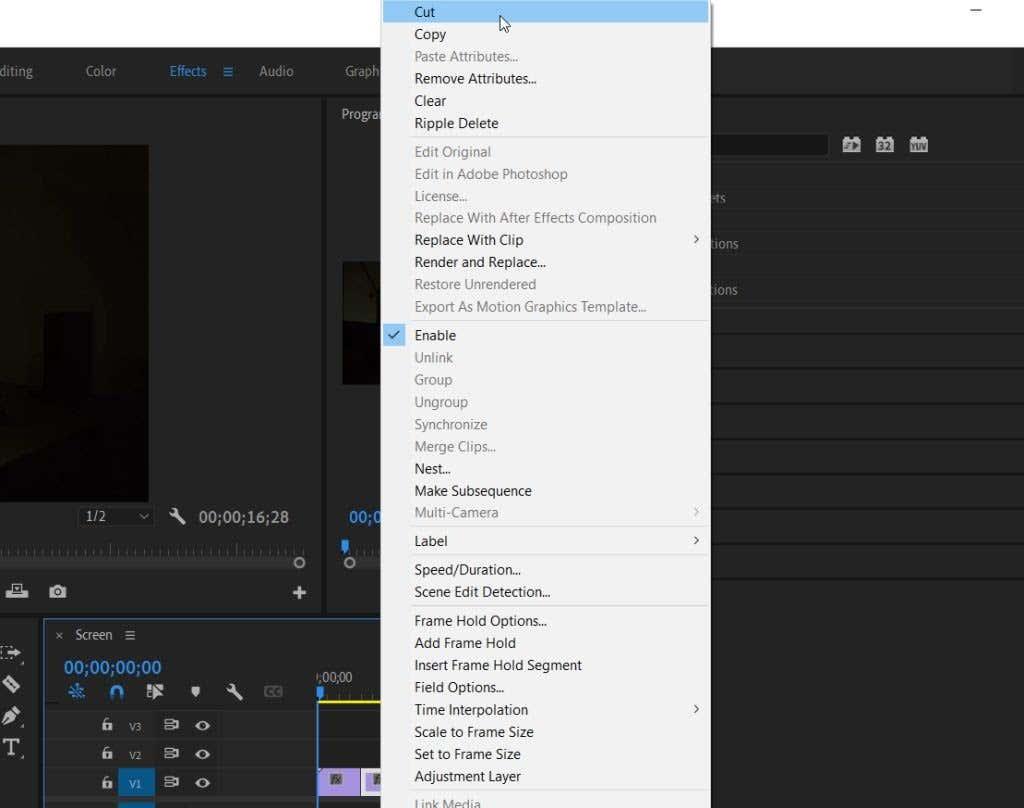 Como dividir um clipe no Adobe Premiere Pro