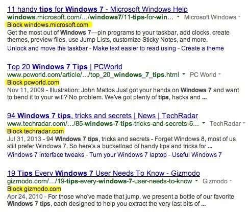 So blockieren Sie bestimmte Websites aus den Google-Suchergebnissen