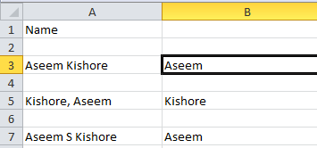 如何在 Excel 中分隔名字和姓氏