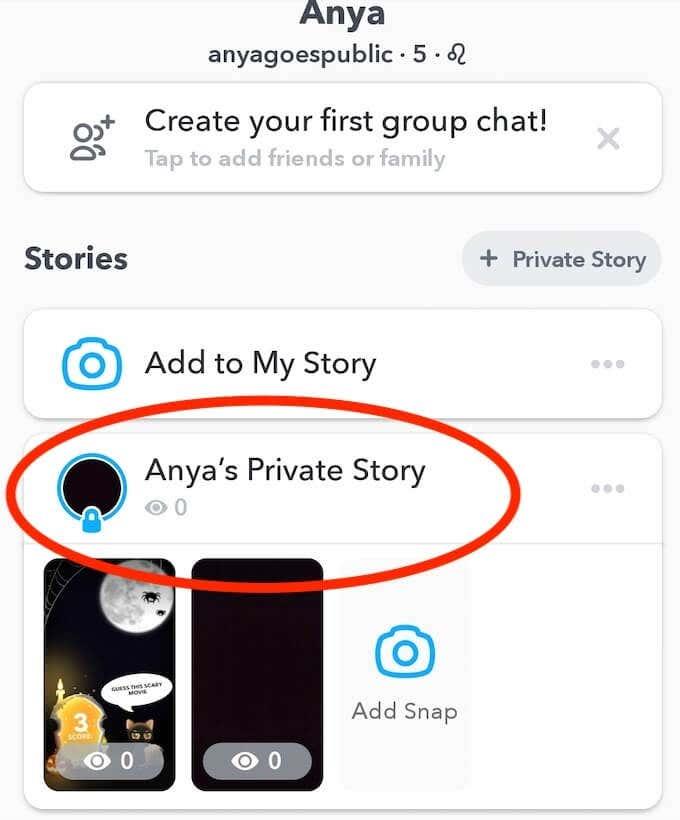 Jak stworzyć prywatną historię na Snapchacie