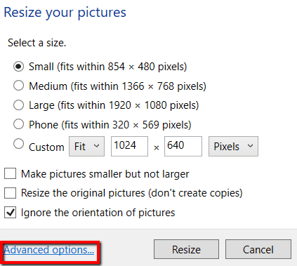 Het formaat van foto's in bulk wijzigen met Windows 10