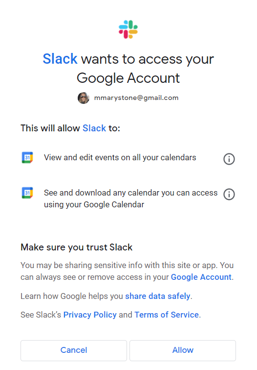 Come sincronizzare Slack con Google Calendar