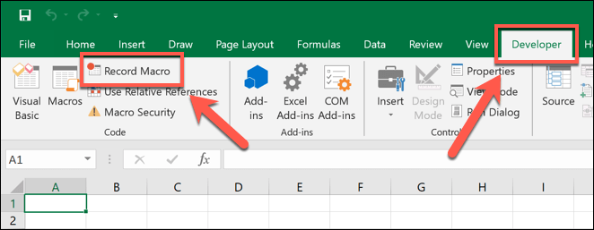 Excel에서 매크로를 기록하는 방법