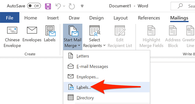 Labels maken in Word vanuit een Excel-spreadsheet