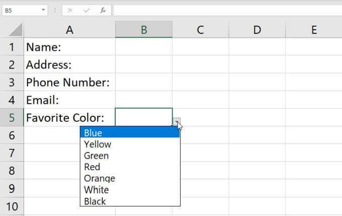 Excel でドロップダウン リストを作成する方法