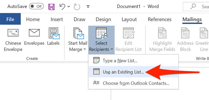 Cara Membuat Label dalam Word daripada Hamparan Excel