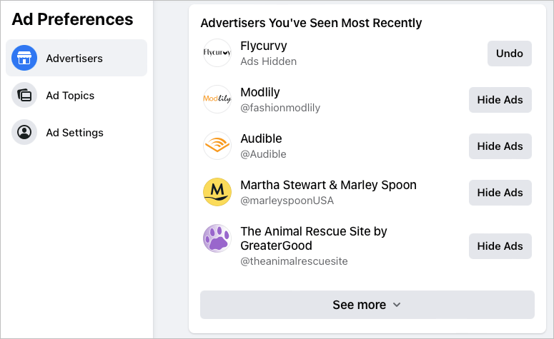 Cum să vă schimbați preferințele pentru anunțurile Facebook