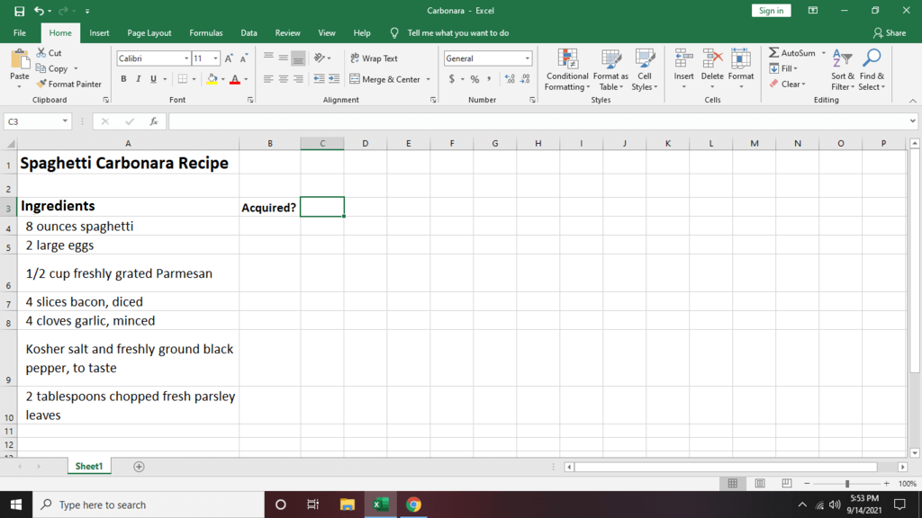 Cara Membuat Senarai Semak dalam Excel