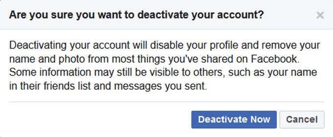 Facebookアカウントを削除する代わりに非アクティブ化する方法