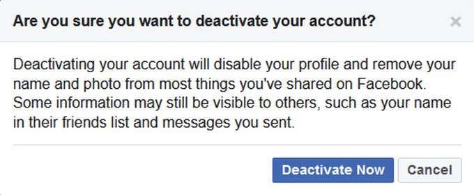 Hoe een Facebook-account te deactiveren in plaats van het te verwijderen