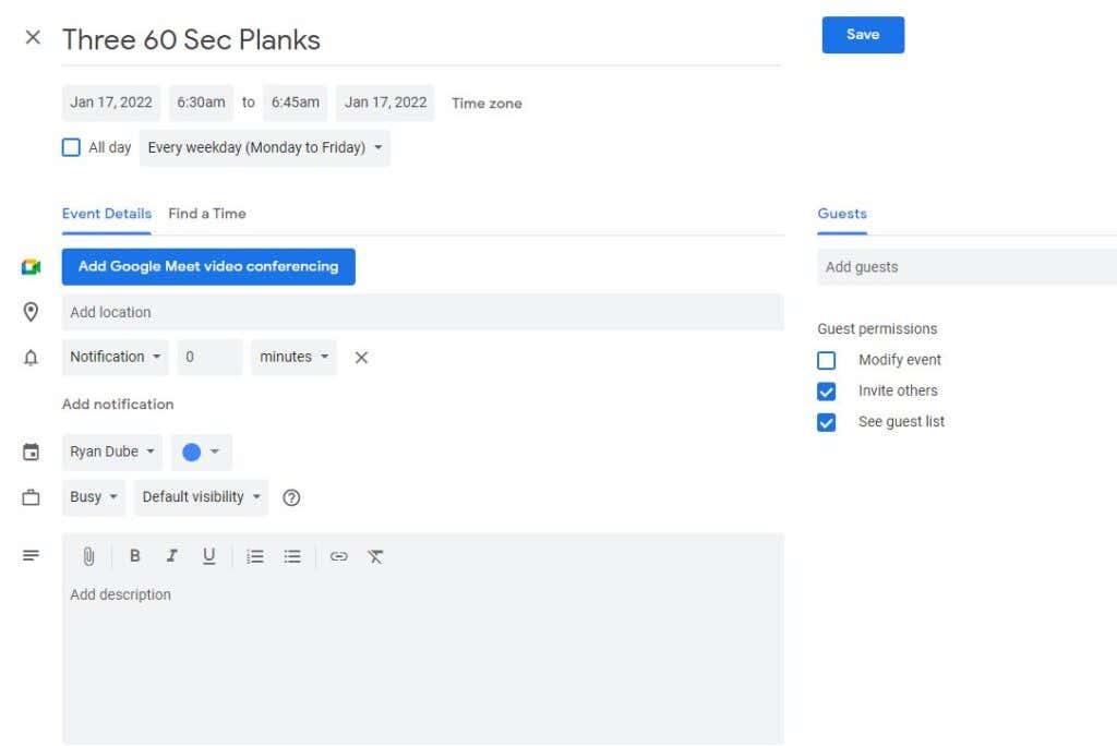 Comment utiliser les notifications de Google Calendar pour prendre en charge les habitudes atomiques