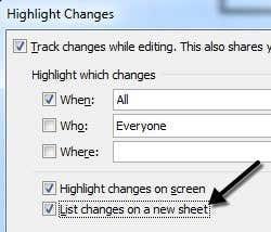 كيفية تعقب التغييرات في Excel