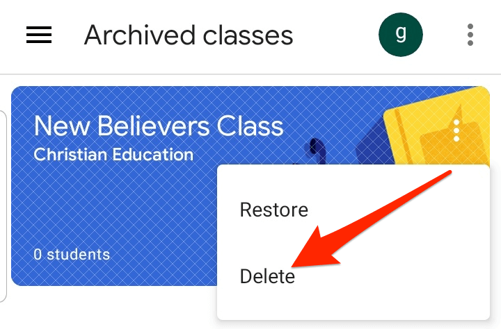 Como arquivar ou excluir uma sala de aula do Google