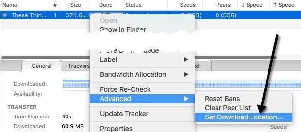 Cómo mover una descarga a medio terminar en uTorrent