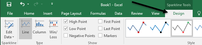 Cara menggunakan Sparklines dalam Excel