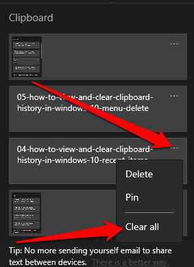 Cum să vizualizați și să ștergeți istoricul Clipboard în Windows 10