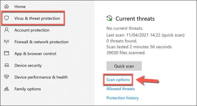 Como executar uma verificação de vírus offline para corrigir um PC infectado