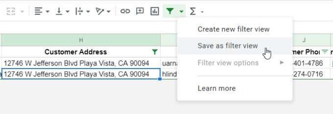 So filtern Sie in Google Sheets