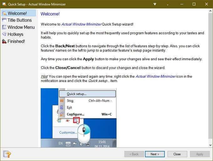 Come ridurre a icona un programma Windows nella barra delle applicazioni