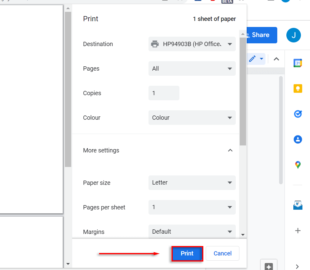 Cara Mencetak pada Sampul Surat Menggunakan Dokumen Google