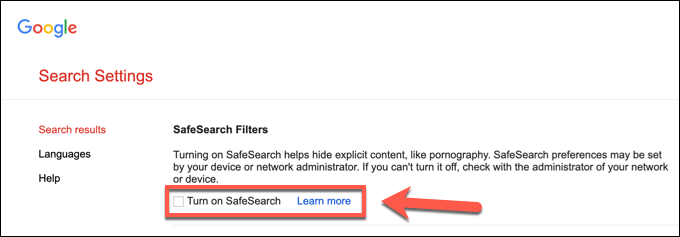 Cómo desactivar Google SafeSearch