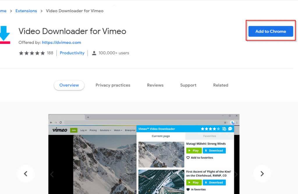 Cum să descărcați videoclipuri Vimeo pentru vizionare offline