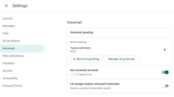 Voicemail instellen op Google Voice