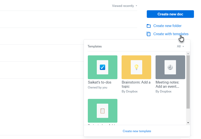 Dropbox Paper 템플릿을 만들고 사용하는 방법