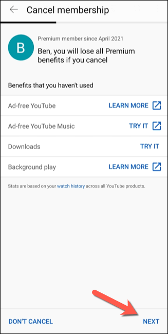 Como cancelar ou pausar uma assinatura do YouTube Premium