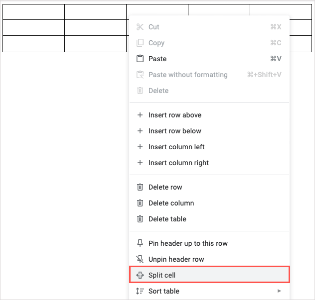 Como adicionar, editar, classificar e dividir uma tabela no Google Docs