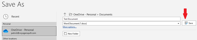 Cum să faceți backup automat unui document Word pe OneDrive