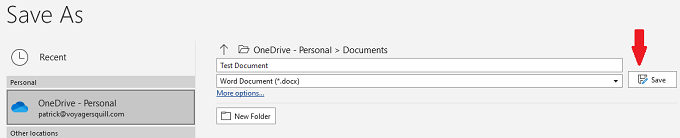 Come eseguire automaticamente il backup di un documento di Word su OneDrive