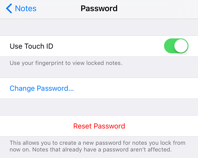 Cum să blocați o notă cu o parolă sau Touch ID în iOS