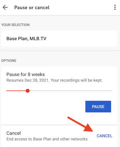 Como cancelar ou pausar sua assinatura do YouTube TV